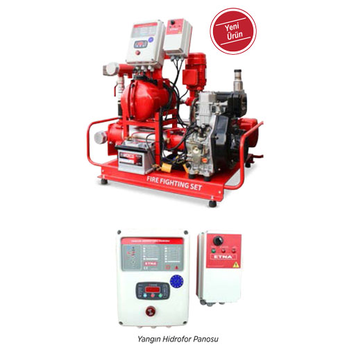 Etna Y2 KO 15/9-55+D10+KO 4/9 Elektrik + Dizel Yatay Pompalı Alarm Kitli Yangın Hidroforu